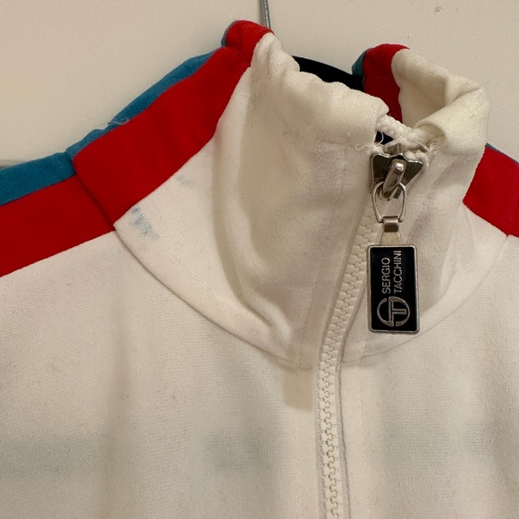 Vintage Rare Sergio Tacchini Tracksuit Jacket Red White & Blue Size 10 - Picture 6 of 6